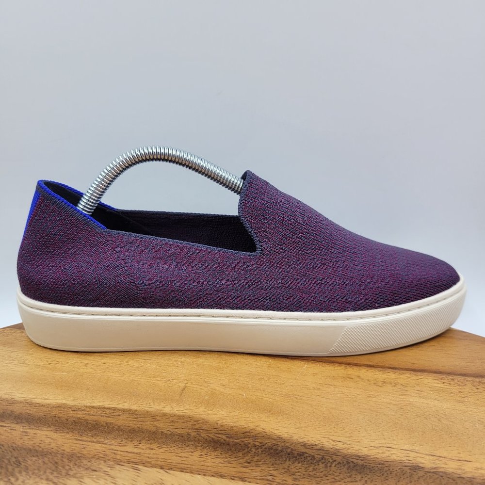 Rothys The Sneaker Shoes Women's 9.5 Fig Python Purple Gray Knit Comfort Slip On